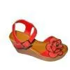 9.5cm Heels PU / Mesh Material Red Ladies Wedge Sandals With Customer Logo thumbnail-1