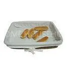 Handweaved Bakery Display Rattan Bread Basket With Liner , Rectangle Shape thumbnail-1