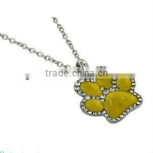 Yiwu Jewelry Factoy Wholesale Newest Alloy Paw Print Pendant Costume Necklace thumbnail-1