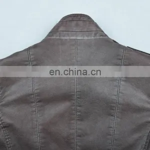 2015 Last Fashion Mens Hot Selling Handsome Spring Slim Leather Coat thumbnail-6