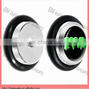 Fashion Logo Stainless Steel Fake Plug Earring Body Jewelry thumbnail-1