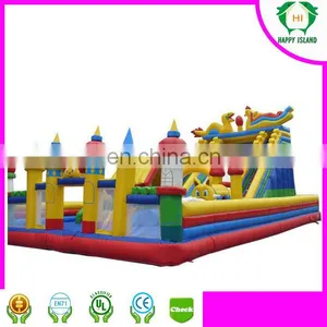 HI Kids Fun City Inflatable Playground Outdoor Gym Playground Equipment Inflatable Fun City thumbnail-4