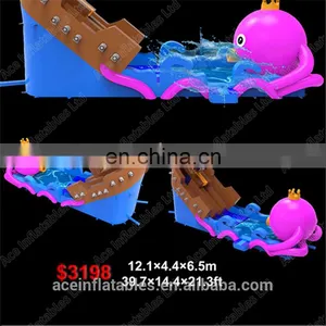 Blue Inflatable Waterslide, Big Water Slides for Sale thumbnail-1