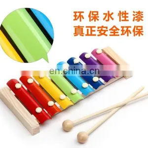 Wooden Musical Toys -8 Note Metal Keys Glockenspiel and Harmonica Instruments Set With Song Sheet for Toddler thumbnail-2