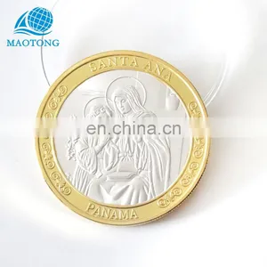Wholesale Cheap Custom Fake Gold and Silver Metal Religion Catholicism Commemorative Coin High Quality Souvenir Coins With Box thumbnail-4