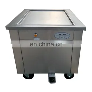 45 cm 50cm 60cm 1 Single Square Round Roller Fryer Flat Pan Fried Ice Cream Roll Machine thumbnail-1