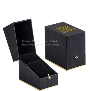 OEM Factory Price Plastic Watch Packaging Box Custom Design Your Own Logo Lluxury Watch Gift Packaging Texture Paper Single Watch Box Locked thumbnail-1