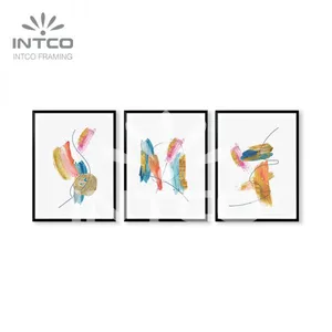 3 Piece Abstract Wall Art, Custom Picture Frames for Art, Abstract Wall Art Set thumbnail-3
