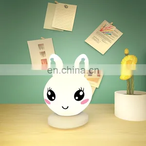 Lovely Cute Mini LED Kids Rabbit Shaped Night Desk Lamp Remote Control Led Touch Night Table Lights for Decoration thumbnail-4