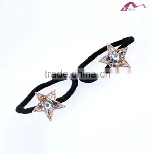 Lasted Fashion Yiwu Lovely Twinkle Star Decorative Crystal Elastic Hair Band For Girls Hair Rubber Rope Ornaments thumbnail-2