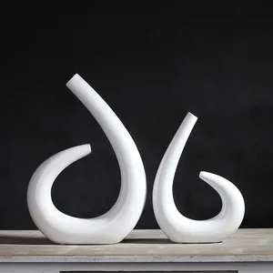 Matte Simple Style Unique Creative Water Drop Ceramic Dry Flower Vase For Hotel Office thumbnail-3