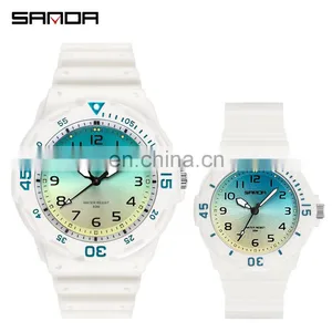 Sanda 6011L 6019G New Mens Ladies Quartz Wrist Watches Luminous Water Proof Fashion Couple Watch Set thumbnail-1