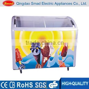 Supermarket or Hotel Use Glass Door Big Capacity Display Chest Freezer thumbnail-1