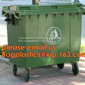240LCustom Plastic Garbage Bin for Outdoor Use, Large Capacity 660 Liter Plastic Garbage Four-wheeled Cart With Lid Bin thumbnail-2