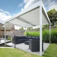 High Quality Aluminum Roof System Patio Gazebo Water Proof Louvre Pergola thumbnail-3
