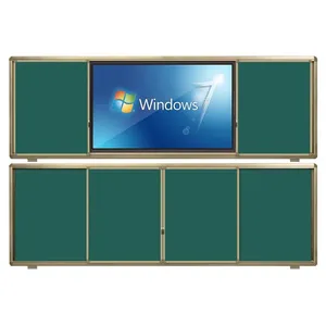 Sliding Blackboard Unit Horizontal Slider Chalkboard Cabinet Push Pull Whiteboard Push Pull Blackboard thumbnail-3