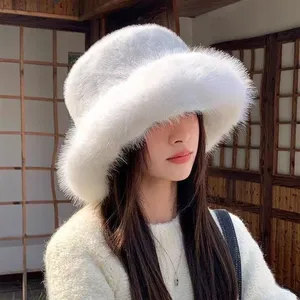Hats Manufacturer Wholesales New Winter Faux Fur Hats High Quality Soft Faux Fur Material, Super Warm and Comfortable. thumbnail-3