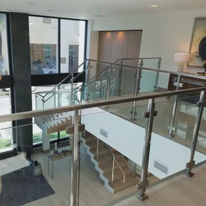 304 Stainless Steel Glass Railing Brackets With Mill Test Report Easy Installation Friction Fit for Staircase Balustrade thumbnail-1