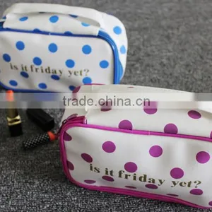 Dot Printing Cosmetic Bag Makeup Cases Clutch Patent Makeup Beauty Bags Cosmetic Pouch thumbnail-2