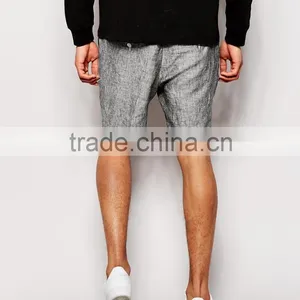 Slim Fit Smart Bermuda Shorts In 100% Linen Clothing thumbnail-2