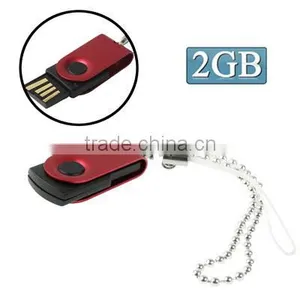 Factory Cheap Gift Customized Logo Wholesale Mini Rotatable USB2.0 Flash Disk (2GB) thumbnail-1
