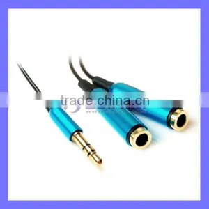 Male to 2 Female 3.5mm Earphone Headphone Splitter Extension Audio Cable Adapter For Lovers thumbnail-1