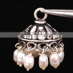 925 Solid Sterling Silver Wholesale Jhumka Bali Beads thumbnail-2
