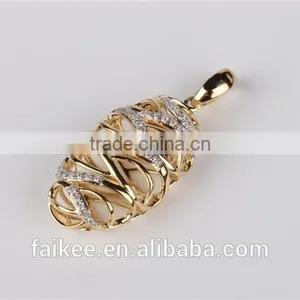 2015 New Design Fashion Jewelry 18K Rose Gold Diamond Leaf Pendants Micro Set thumbnail-4