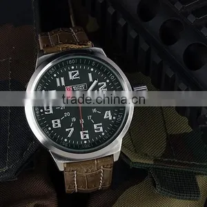 MR031 Brand New Mens Man Analog Army Military Leather Wrist Watch thumbnail-6