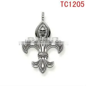 TC1205 2013 New Original Design Pendant&charm Similar Flower Surround Skull Wholesale thumbnail-1
