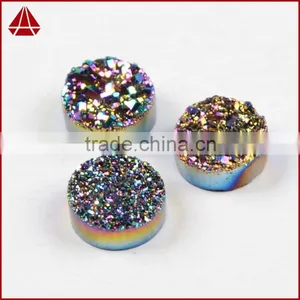 Cheap 10mm Round Purple Mauve Druzy Stones Cabochon Flat Back From Manufacture thumbnail-2