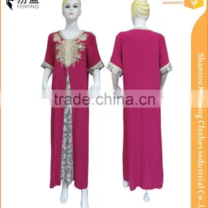 2016 Latest Fashion Beautiful Islamic Abaya, Short Sleeve Women Dubai Abaya thumbnail-1