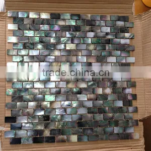 12"x12" Black Lip Mother of Pearl Shell Mosaic Brick thumbnail-1