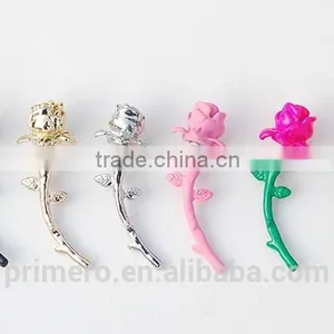 Vintage Stereo Rose Earrings Paint Piercing Stud Earrings Punjabi thumbnail-4