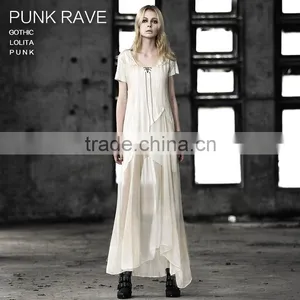 PQ-042 Summer Short Sleeve Strap Causal Transparent Mesh Long Dress thumbnail-1