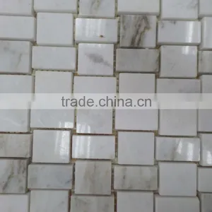 Brick Design Marble Mosaic Tiles (Pure White Marble) thumbnail-1