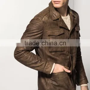 Pakistan Stips on Sleeves Leather Jacket thumbnail-2