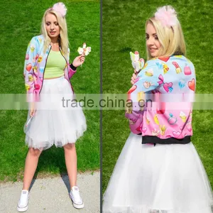 3D Emoji Printing Hot Fashion Girl Emoji Bomber-jacket Little Moq to Custom thumbnail-1