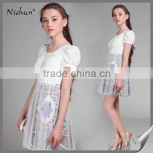 2015 High Quality Floral Printed Prom Dress Design thumbnail-1
