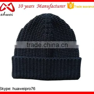 Blank for Logo Design Warm Men's Knit Slouch Hat Custom Knit Acrylic Beanie thumbnail-3