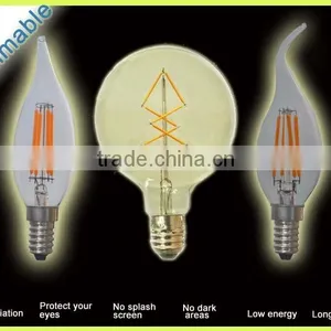 3 Years Warranty High Quality Dimmable 50000 Hours 12/10/8/6/4/2W /E14 E27 E12 E26 B22/ A19 A60 G45 C35 T25 CE LED Filament Bulb thumbnail-4
