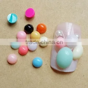 2015 New 4*6mm Candy Color Resin Beads Nail Flat Back Rhinestones Beautiful Resin Stone for Nails 3d Nail Art Decoration thumbnail-2