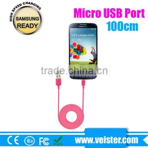 Colorful Flat 1M Micro Usb Data Cable, Micro USB Cable for Samsung Charge thumbnail-4