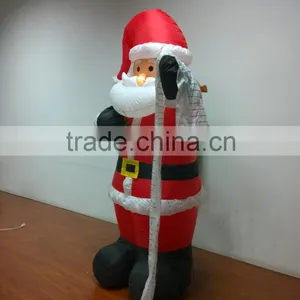 DJ-XT-49 Inflatable Santa Claus Check Bag Presents 2015 Christmas Decoration Sack Bag With Drawstring thumbnail-3