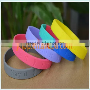 Custom Say it Fight it Cure it Medical Alert Silicone Wristband Bracelet thumbnail-1