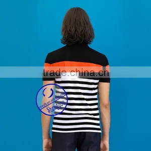 Custom Men's Casual Striped Pique Polo Shirt thumbnail-5