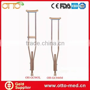Underarm Crutches Wooden Cane Walking Stick thumbnail-1