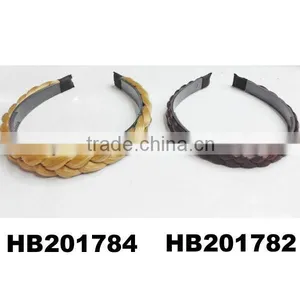 Plastic Headband Braided Human Hair Wigs With Attached Hair thumbnail-2