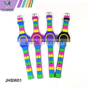 2016 Fashion Touch Screen LED Silicone Watch, Rainbow Band Led Silicone Watch thumbnail-4