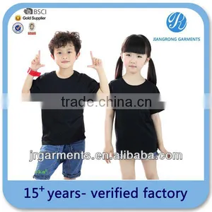 High Quality Children's Black Round Neck t Shirt for Boys and Girls thumbnail-1